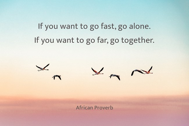 Photo of African Proverb - "If you want to go fast, go alone. If you want to go far, go together.