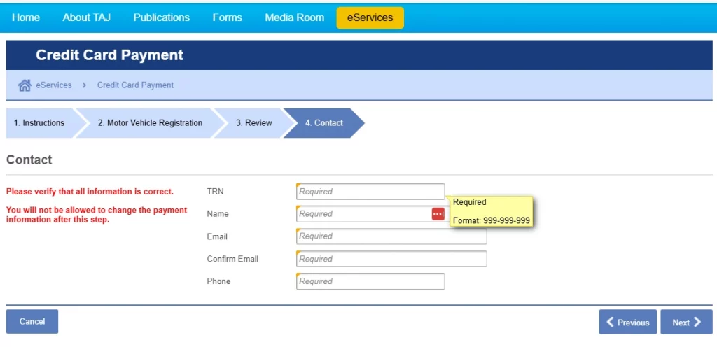 Enter Your Contact Details