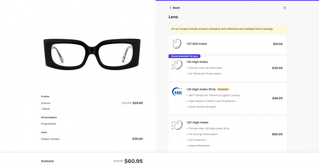 Select the Lens Type Part 2