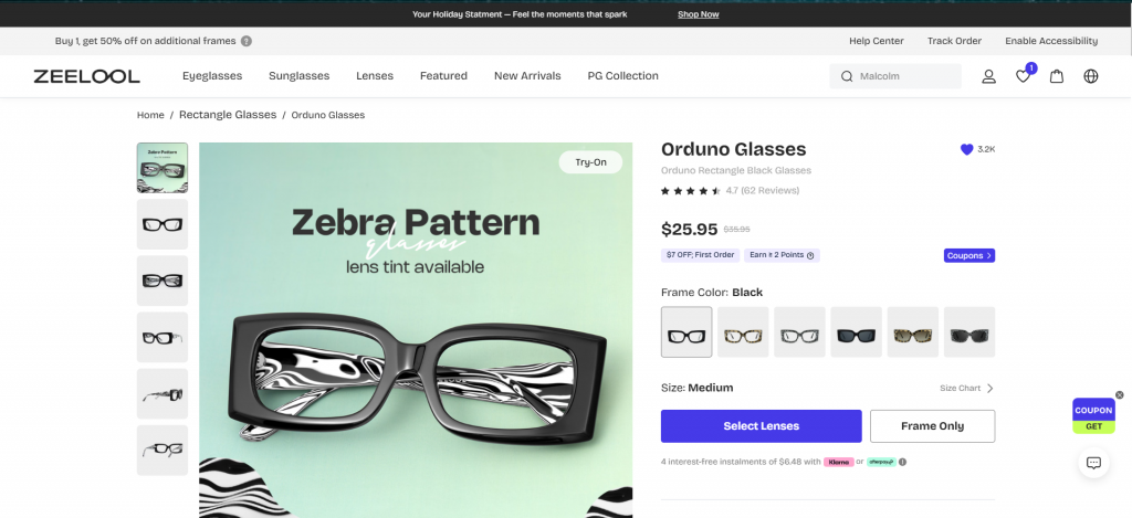 Select lenses that match your style