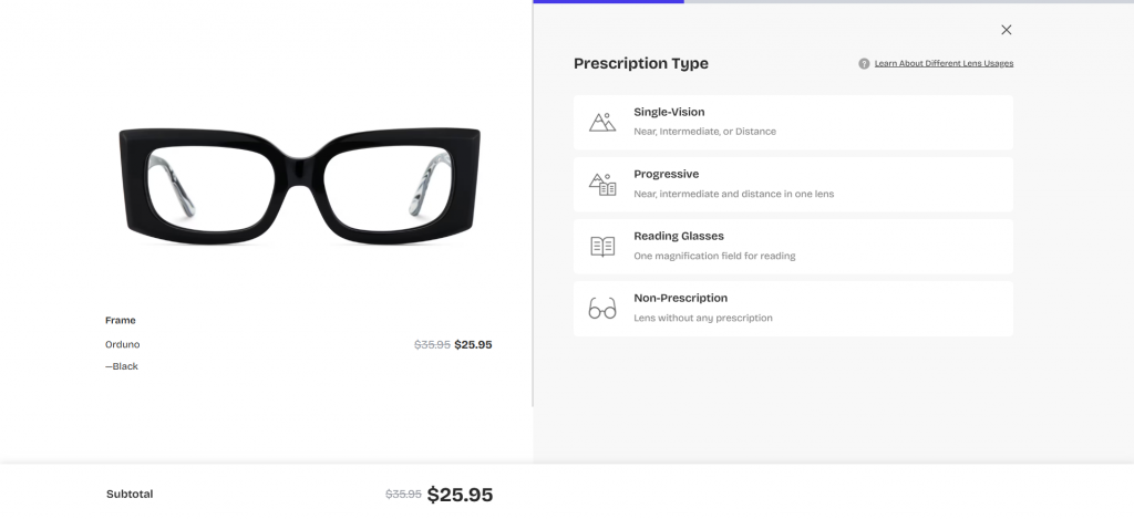 Select Your Prescription Type