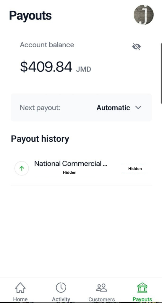 HandyPay Payouts Screen