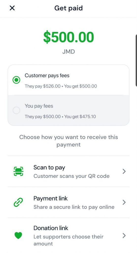 HandyPay Payment Method Screen