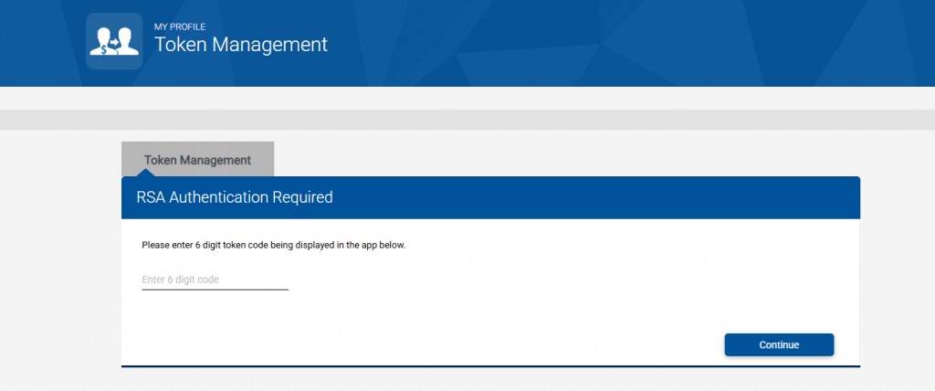 Enter RSA from the new App