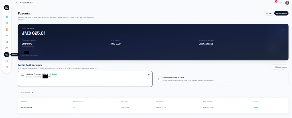 Payout status of Paid