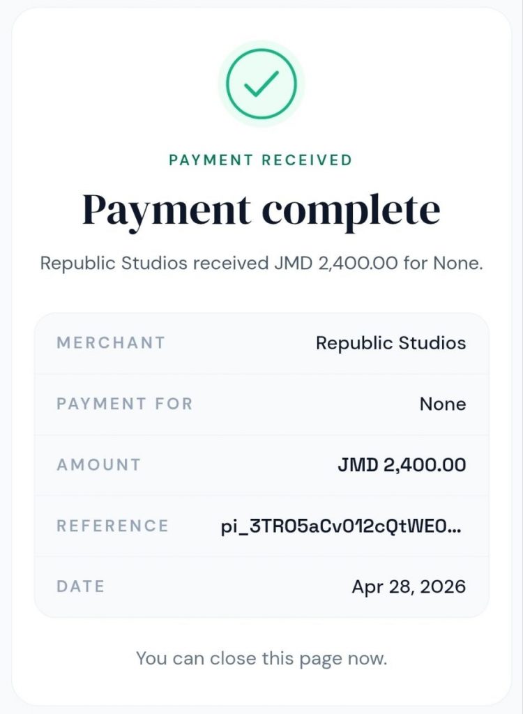 LuniPay customer payment complete